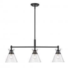  0511-LP BLK-CLR - Malta Linear Pendant in Matte Black with Clear Glass Shade